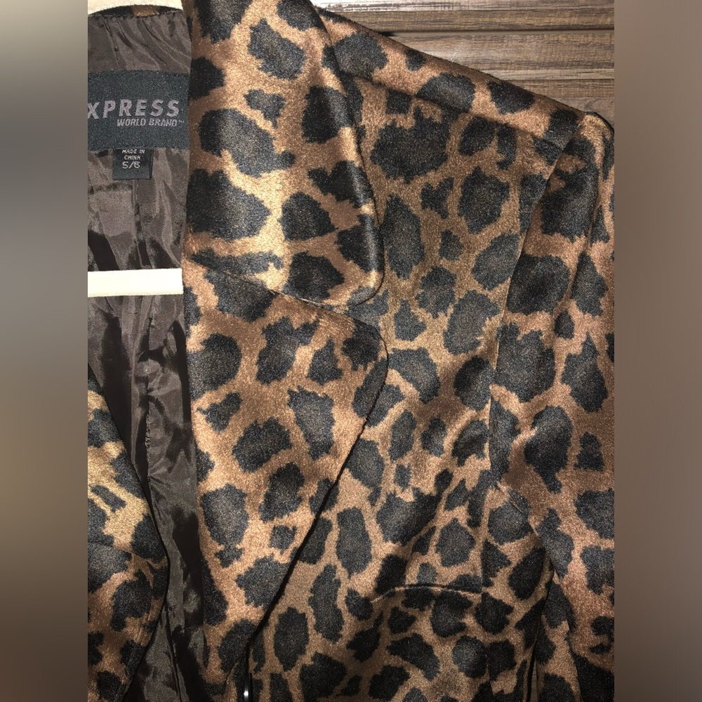 🔥🔥 HOT DEAL 🔥🔥 Rare Vintage Express Leopard Blazer Coat - Picture 3 of 6